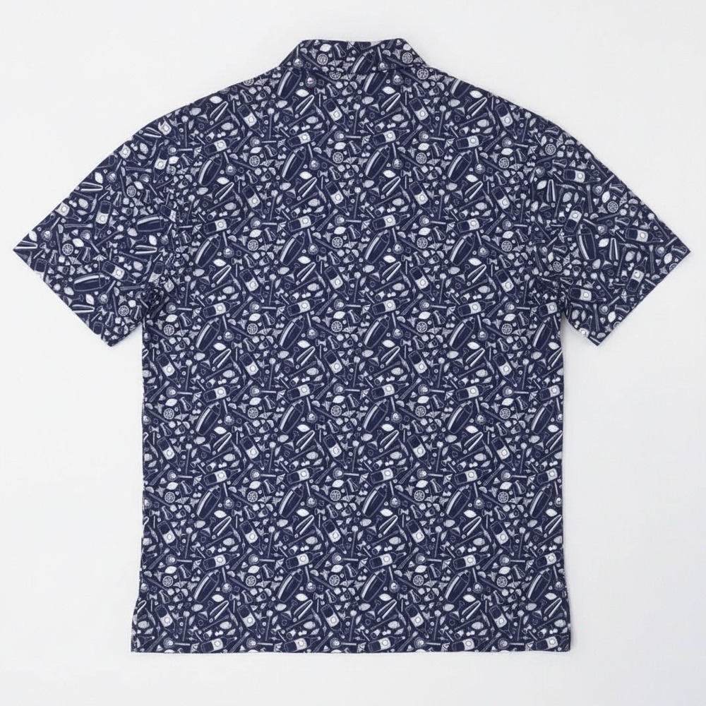 Callaway Mens Golf Polo Shirt Size XL Short Sleeve Navy Blue Cocktail Print NWT - Picture 13 of 16